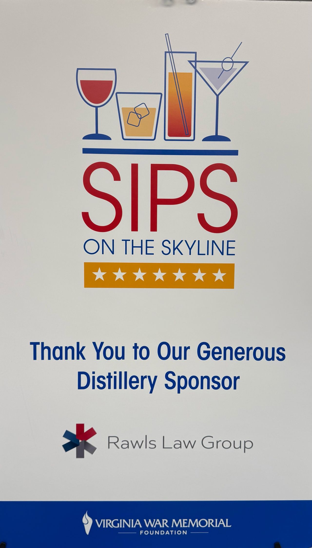 Sips on the Skyline-Rawls Law Group Sponsors Virginia War Memorial Veteran and Service Member Fundraiser